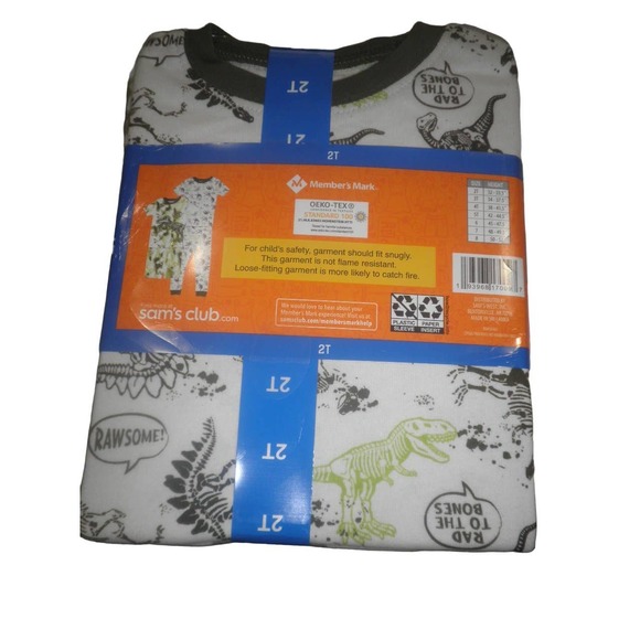Boys 2T Cotton Short Sleeve 4 Piece Pajama Set 2T Dinosaurs (1) Shorts (1) Pants - Picture 6 of 9